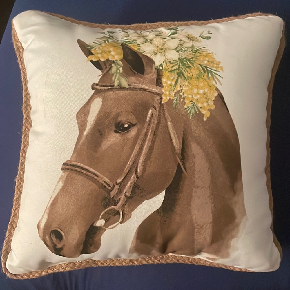 Medium size decorative horse pillow